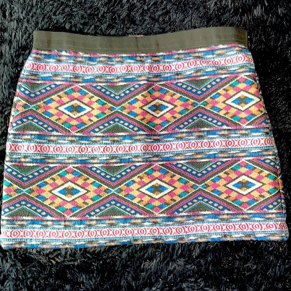 American Eagle Outfitters Boho Tribal Knit Mini Skirt 8